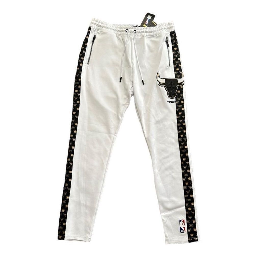 Pro Standard Chicago Bulls Retro Track Joggers White Black Mens 2XL NWT